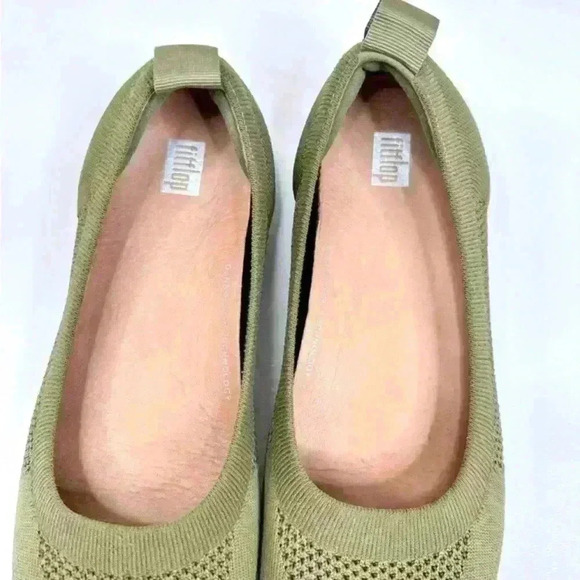 Fitflop EUC Allegro Tonal Knit Ballet Flats Shoes Green SZ 9 - Picture 5 of 6